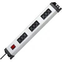 Kopp POWERversal, Drinnen, C13-Koppler, Schwarz, Rot, Silber, 9 AC-Ausgänge, 10 A, 250 V