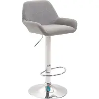 CLP Barhocker Braga Stoff chrom grau