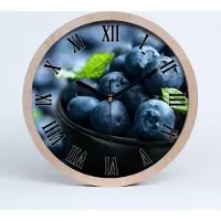 Tulup Holzuhr 20fi cm wanduhr - schwarze Spitzen - Blaubeeren