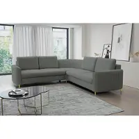 Masseno Ecksofa VELA R-S mit Schlaffunktion L-Form, Sofa mit Bettkasten, Wohnzimmersofa, Couch, Soffa, Bettsofa, Couchgarnitur- Grau, CASTEL 93