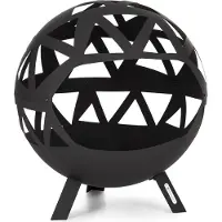 Blumfeldt Feuerschale, Robuste Outdoor Stahl-Feuerschale Groß für Balkon & Camping, Mobile Feuerschale 68 cm, Feuerschalen mit Standfuß, Wetterfeste Feuerschale für den Garten, Runde Feuerstelle