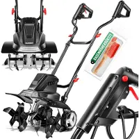 MASKO Elektrische Motorhacke 1500W, 40cm Arbeitsbreite 20cm Arbeitstiefe, klappbarer Handgriff