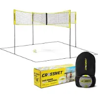 Crossnet Vierfeld-Volleyballspiel, höhenverstellbar, mit Reiserucksack, 5 Min. Aufbau