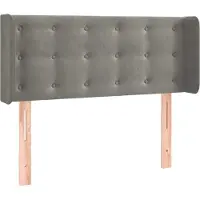 Syfax Kopfteil mit Ohren Hellgrau 93x16x78/88 cm Samt
