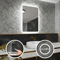 Alasta Badspiegel mit LED Beleuchtung und Touch-Schalter - Osaka - 80 cm, 90 cm