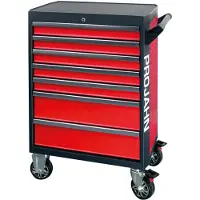 Projahn Werkstattwagen GALAXY, Stahlblech, 7 Schubladen, bis 450 kg, abschließbar, Rot/Anthrazit