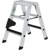 Proregal Stufen-Stehleiter beidseitig begehbar mit clip-step 2x3 Stufen