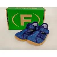 Fischer Jungen Hausschuh jeansstoff blau mit Klettverschluss 25