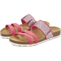LASCANA Pantolette "Mule, Sandale, offener Schuh, Sommerschuh," mit Komfortkorkfußbett aus Leder und elastischen Riemchen