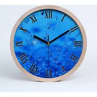 Tulup Holzuhr 30fi cm wanduhr - schwarze Spitzen - Wassertropfen