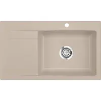 SYSTEMCERAM Spüle KeraDomo STEMA 86 SL in FANGO Becken rechts mit Handbetätigung /