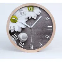 Tulup Holzuhr 20fi cm wanduhr - weiße Spitzen - Gerbera