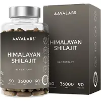Aavalabs Himalaya Mumijo Shilajit Kapseln | Nährstoffreich & 50% Fulvinsäure Hochdosierter 36000mg 90 St