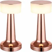 Globo Lighting 2er Set LED Tischleuchte, dimmbar, USB, kupfer, H 21,5 cm
