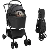 vidaXL Möbel Faltbarer Haustierwagen Schwarz 81 x 47 x 99 cm Oxford Stoff - Fahrradanhänger 42012435