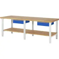 RAU Werkbank höhenverstellbar 7001A7, B2500xT900xH790-1140mm, 1x Schublade-TA