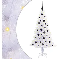 Syfax Künstlicher Weihnachtsbaum Weiß 150 cm PVC und Stahl