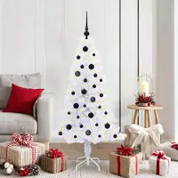 vidaXL "Schlussverkauf" Künstlicher Weihnachtsbaum(1 pc) - Kunstbaum/Tannenbaum - Weiß 150 cm PVC und Stahl C8067