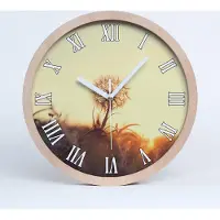 Tulup Holzuhr 20fi cm wanduhr - weiße Spitzen - Löwenzahn
