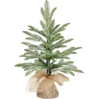 Black Box Trees Brewer Künstlicher Weihnachtsbaum in Jutesack - H45 x Ø36 cm - Grün Frosted