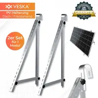 Veska Balkonkraftwerk Halterung Solarhalterung 114cm für Geländer Balkon Solarmodul Aufständerung 45 Zoll PV Modul verstellbar Winkel 0-90 Grad