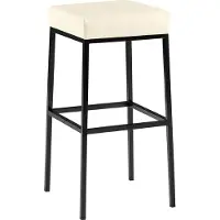 DELUKE Barhocker BIDAN - Kunstleder Creme 37x37x78 cm | Barstuhl Mit Lehne Tresenhocker Tresenstuhl Kneipenhocker Kneipenstuhl