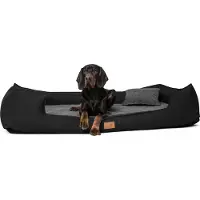 Tierlando Nonplusultra LINUS orthopädisches Hundebett Visco PLUS Kunstleder - Größe: 110x90cm | Farbe: 03 Schwarz