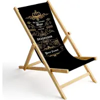 Ferocity Personalisierbarer Holz Liegestuhl Klappbar Klappliegestuhl Sonnenliege Strandstuhl Wechselbezug Motiv Vintage [119]
