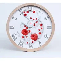 Tulup Holzuhr 20fi cm wanduhr - weiße Spitzen - Himbeeren mit Milch