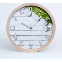 Tulup Holzuhr 30fi cm wanduhr - weiße Spitzen - Bambus