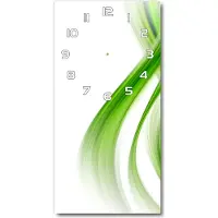 Tulup Wanduhr aus Glas – 30x60 cm - Glasbild - Glasuhr - Gehärtetes Glas -Wellenabstraktion
