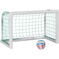 Sport-Thieme Mini-Fußballtor "Professional Kompakt", Weiß-Pulverbeschichtet, Inkl. Netz, blau (MW 4,5 cm), 2,40x1,60 m