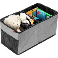 Markenlos Rücksitzbox TravelKid Box schmutzabweisend rutschfest faltbar grau.