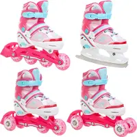 Raven 4in1 Inlineskates/Triskates/Rollschuhe/Schlittschuhe Zoya 27-30 verstellbar