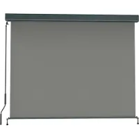Paramondo Senkrechtmarkise Balkon 120x250cm Markise mit Kassette Sichtschutz Outdoor Anthrazit Grau Senkrechtmarkise 2000