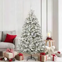 vidaXL "Schlussverkauf" Künstlicher Weihnachtsbaum - Tannenbaum - Kunstbaum moderne - Grün und Weiß 180 cm PVC und Metall C12991