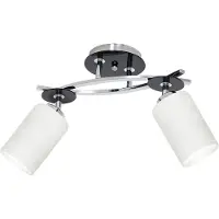Licht-Erlebnisse Schicke Deckenleuchte in Chrom Schwarz 2x E27 bis zu 60 Watt 230V aus Glas & Metall Küche Esszimmer Lampe Leuchten innen