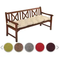 Sunnypillow Bankauflage Stuhlkissen Bankkissen 180 x 40 cm Sitzkissen für Hollywoodschaukel Polsterauflage Auflage für Gartenbank viele Farben und Größen zur Auswahl Cremefarben