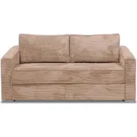 Vente-unique Schlafsofa mit Matratze 3-Sitzer - Cord - Taupe - Liegefläche 140 cm - Matratze 14 cm - LORETO