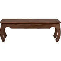 MiaMöbel Couchtisch Colombo 120x60 cm Kolonialstil Massivholz Teak Dunkelbraun