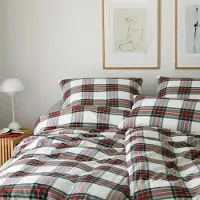 Elegante Soft-Flanell Bettwäsche Westminster wine 160x210 cm + 65x100 cm