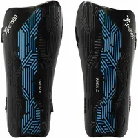 Precision Schienbeinschoner Fußball Origin.0 Strap schwarz-cyan medium