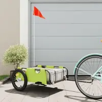 vidaXL [Home] Fahrradanhänger Grün Oxford-Gewebe und Eisen , Neue Mode 2024 im häuslichen Leben