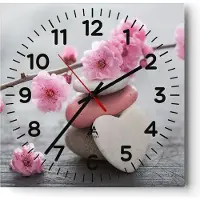 ARTTOR Wanduhr - Quadrat - Glasuhr - Yoga weiblich Blume Gesundheit - 40x40cm - Schleichendes Uhrwerk - Lautlos - zum Aufhängen bereit - Dekoration Modern - Wanddekoration aus Glas - C4AC40x40-3178