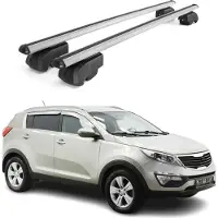 Omtec Dachträger Gepäckträger für Kia Sportage 2010-2015 Querträger ABE Alu Grau