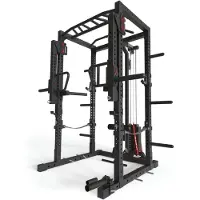 ATLETICA R7-Helix Power Rack 90kg oder 120kg Stack Weight | Latzug, Jammer Arms, Safety Straps, J-Hooks, Dip/Pull-Up Bar | 200cm Höhe