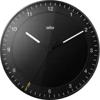 Braun Klassische Quarz-Wanduhr in Schwarz / präzises Leisegangwerk / Sekundenzeiger mit Floating-Effekt (ohne Ticken) / gehärtetes Glas / 30 cm