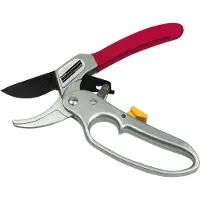BRÜDER MANNESMANN Gartenschere mit Ratschenmechanismus silber / rot