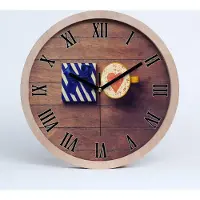 Tulup Holzuhr 30fi cm wanduhr - schwarze Spitzen - Kaffee und Geschenk