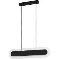 Eglo LED Hängelampe Fabriano, Pendelleuchte Esstisch, Deckenlampe hängend dimmbar, Stahl in schwarz, Kunststoff in weiß, warmweiß, L 86 cm